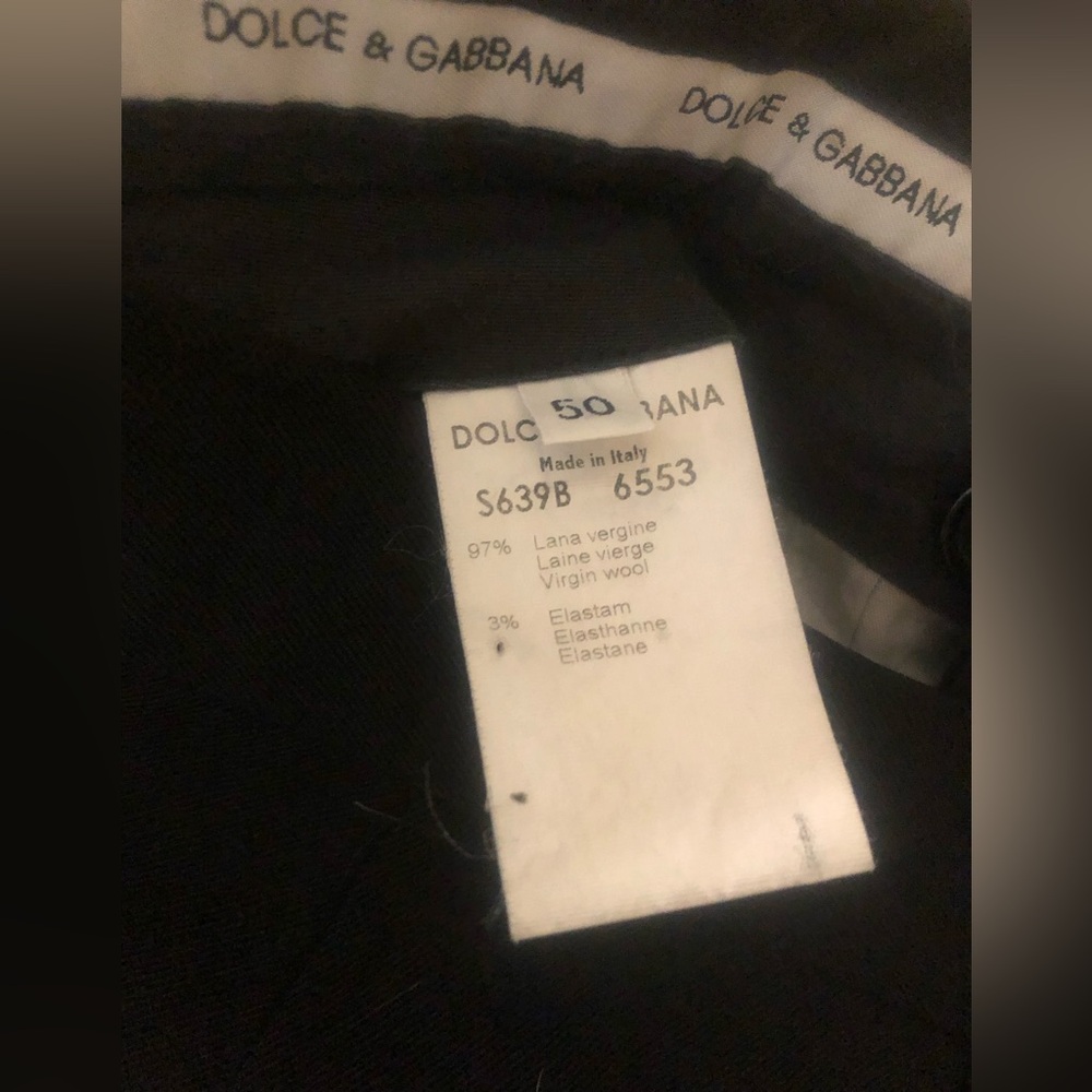 Dolce & Gabbana Mens Black pants with Visible Brand Tag